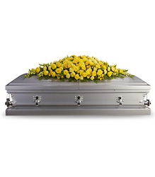 Golden Garden Casket Spray from Boulevard Florist Wholesale Market